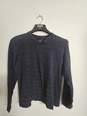 HUGO BOSS Navy V-Neck Long Sleeve Sweater